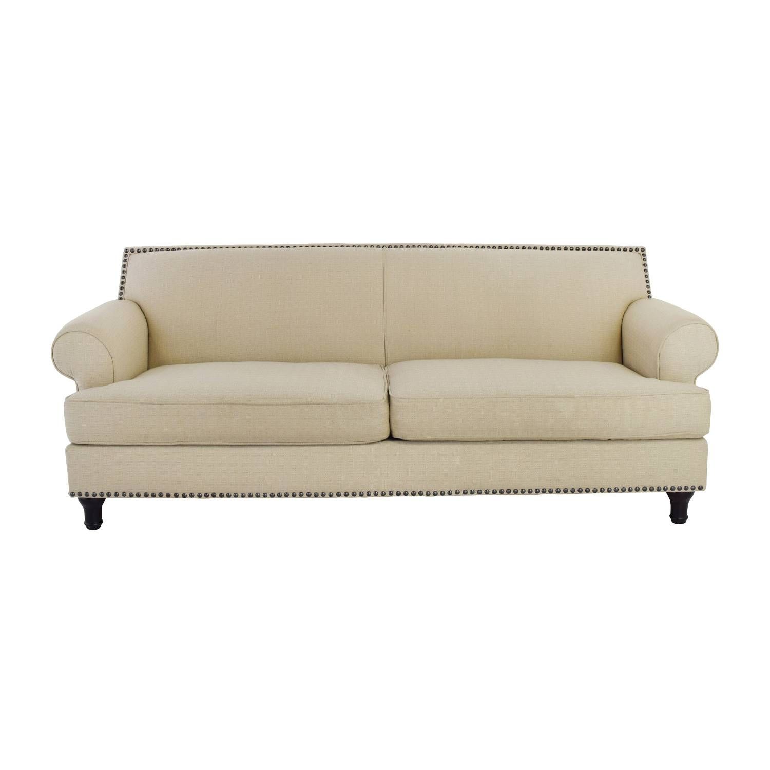 48% Off – Pier 1 Pier 1 Carmen Tan Couch With Studs / Sofas Within Pier 1 Carmen Sofas (View 6 of 15)