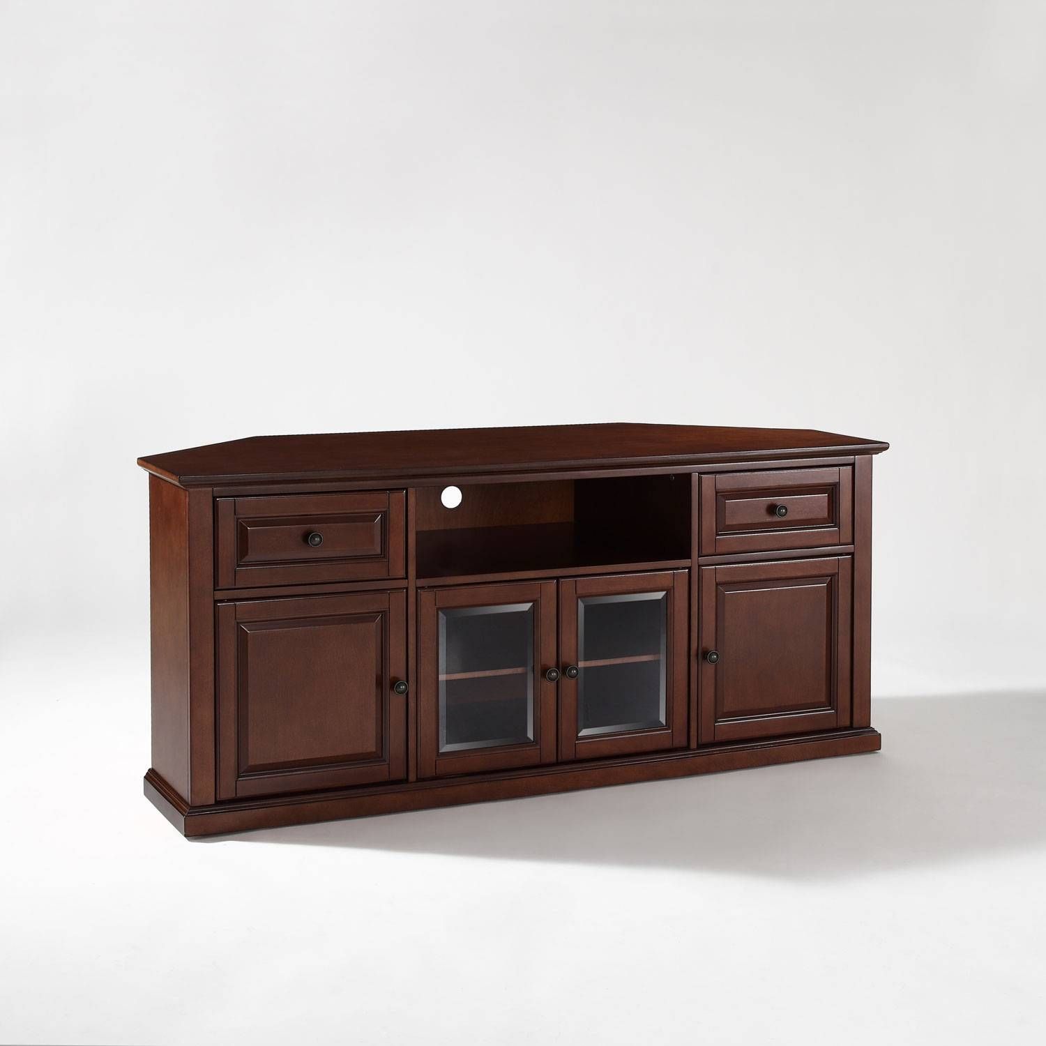 60 Inch Corner Tv Stand In Vintage Mahogany Crosley Furniture Within Mahogany Tv Stands (Photo 1 of 15)