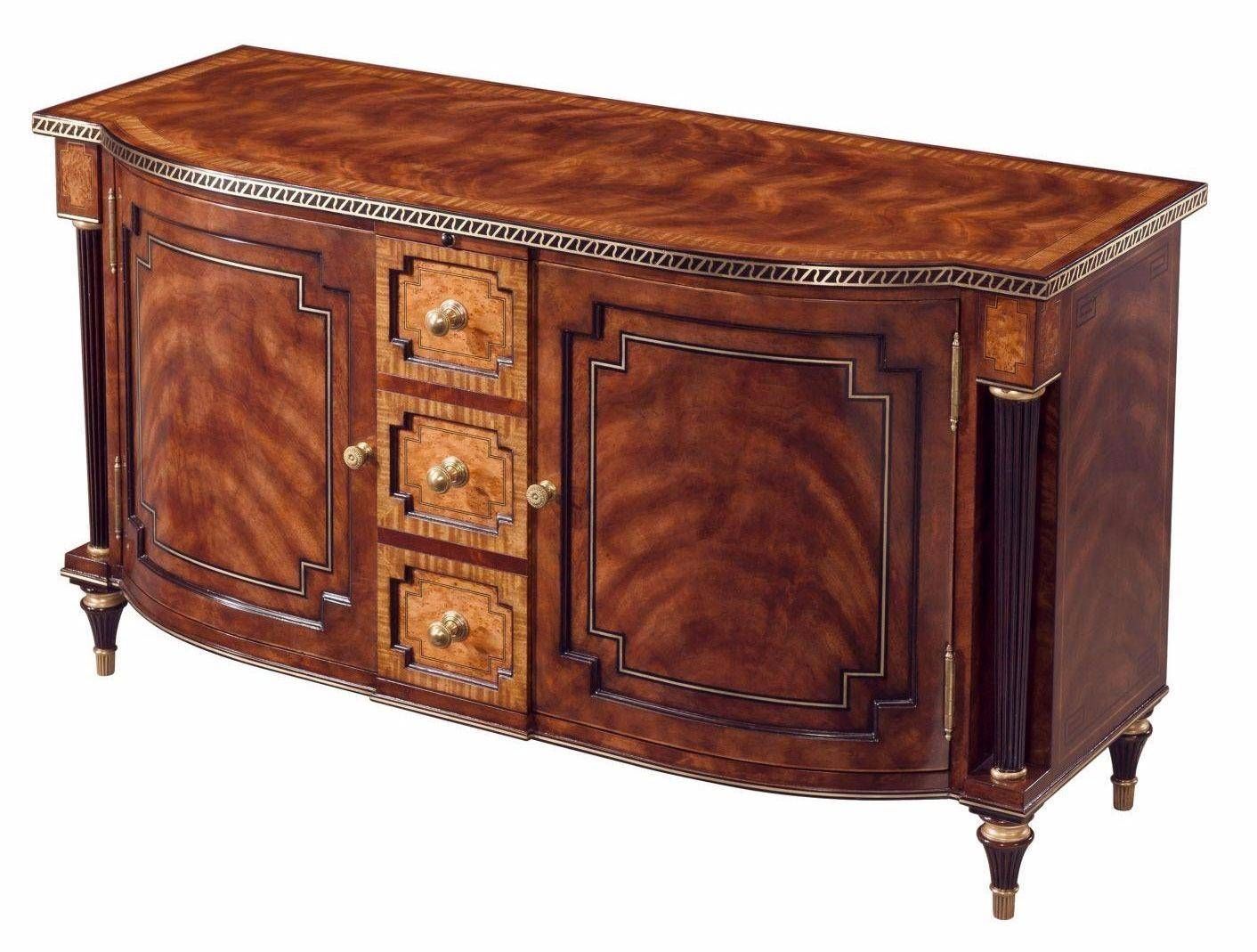 A Mahogany Veneered And Yew Burl Banded Tv Cabinet, Tv Stands From With Regard To Mahogany Tv Cabinets (View 8 of 15)
