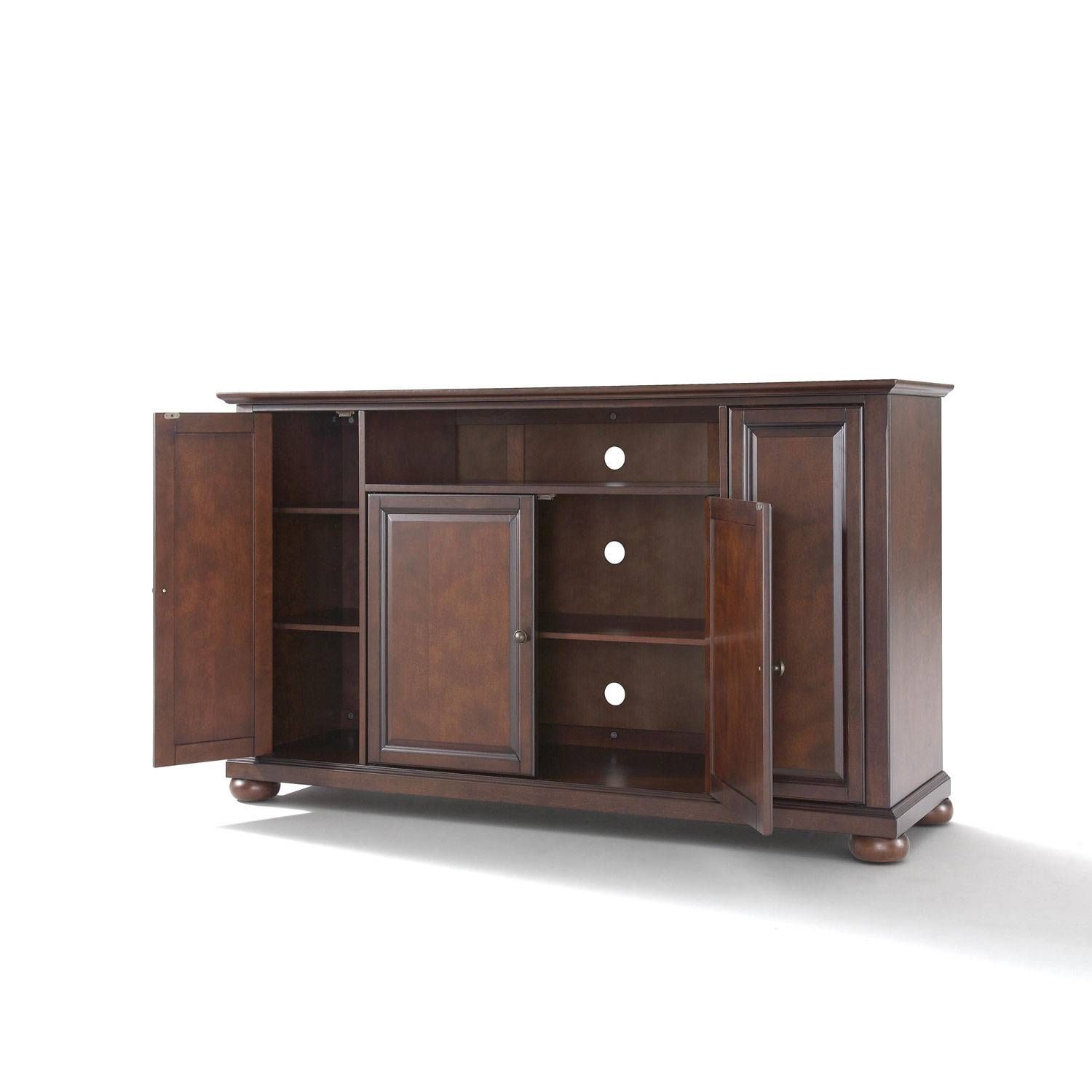 Alexandria 60 Inch Tv Stand In Vintage Mahogany Finish Crosley Throughout Mahogany Tv Stands (Photo 5 of 15)