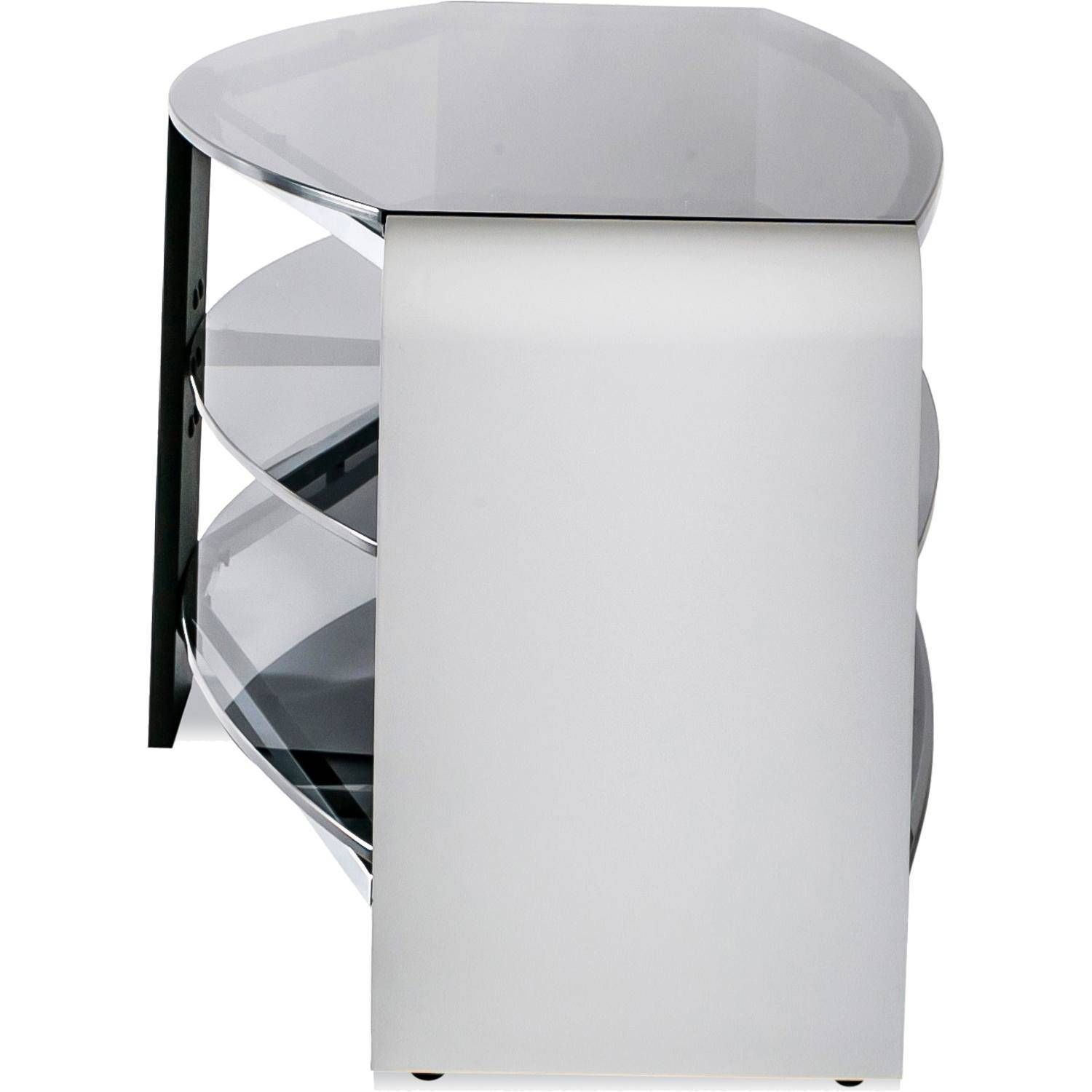 Alphason Francium 1100 White Wood & Smoked Glass Tv Stand Fits Up Within Smoked Glass Tv Stands (View 9 of 15)