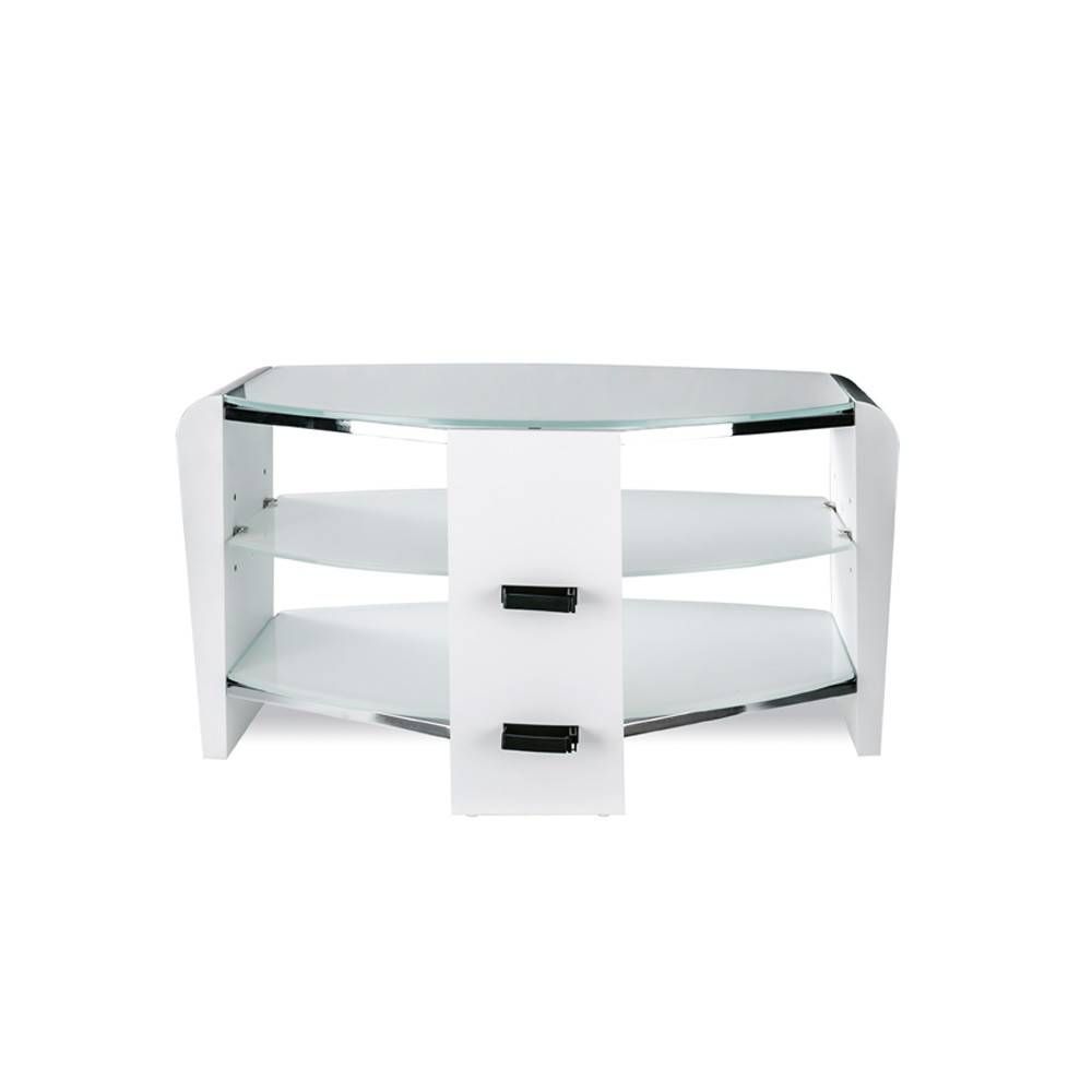 Alphason Francium 800 Arctic White & Glass Tv Stand Regarding White Glass Tv Stands (View 5 of 15)