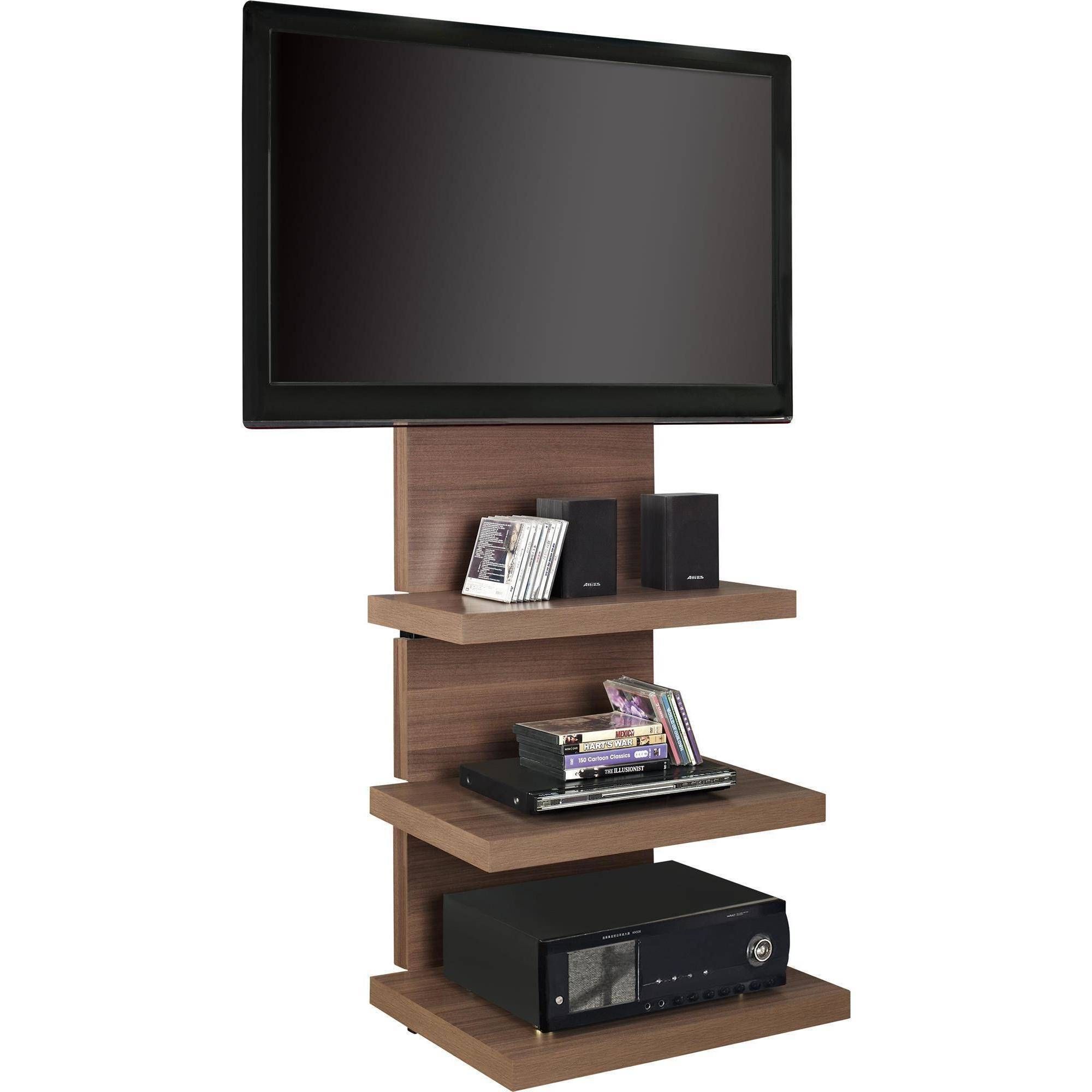 Altra Wall Mount Tv Stand With 3 Shelves, For Tvs Up To 60" | Ebay Pertaining To Modern Tv Stands With Mount (Photo 4 of 15)