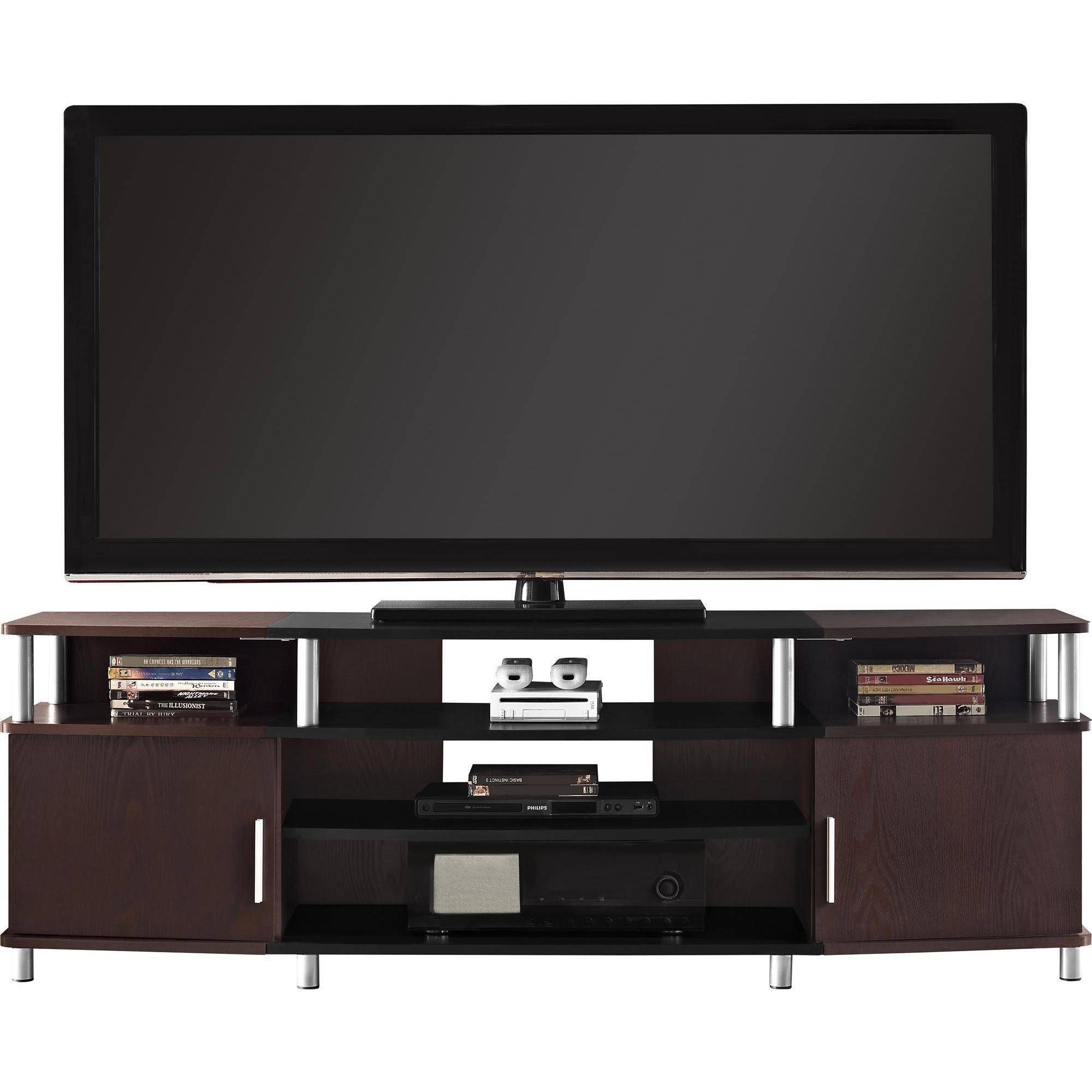 Ameriwood Home Carson Tv Stand For Tvs Up To 70" Wide, Cherry | Ebay With Wide Tv Cabinets (View 8 of 15)