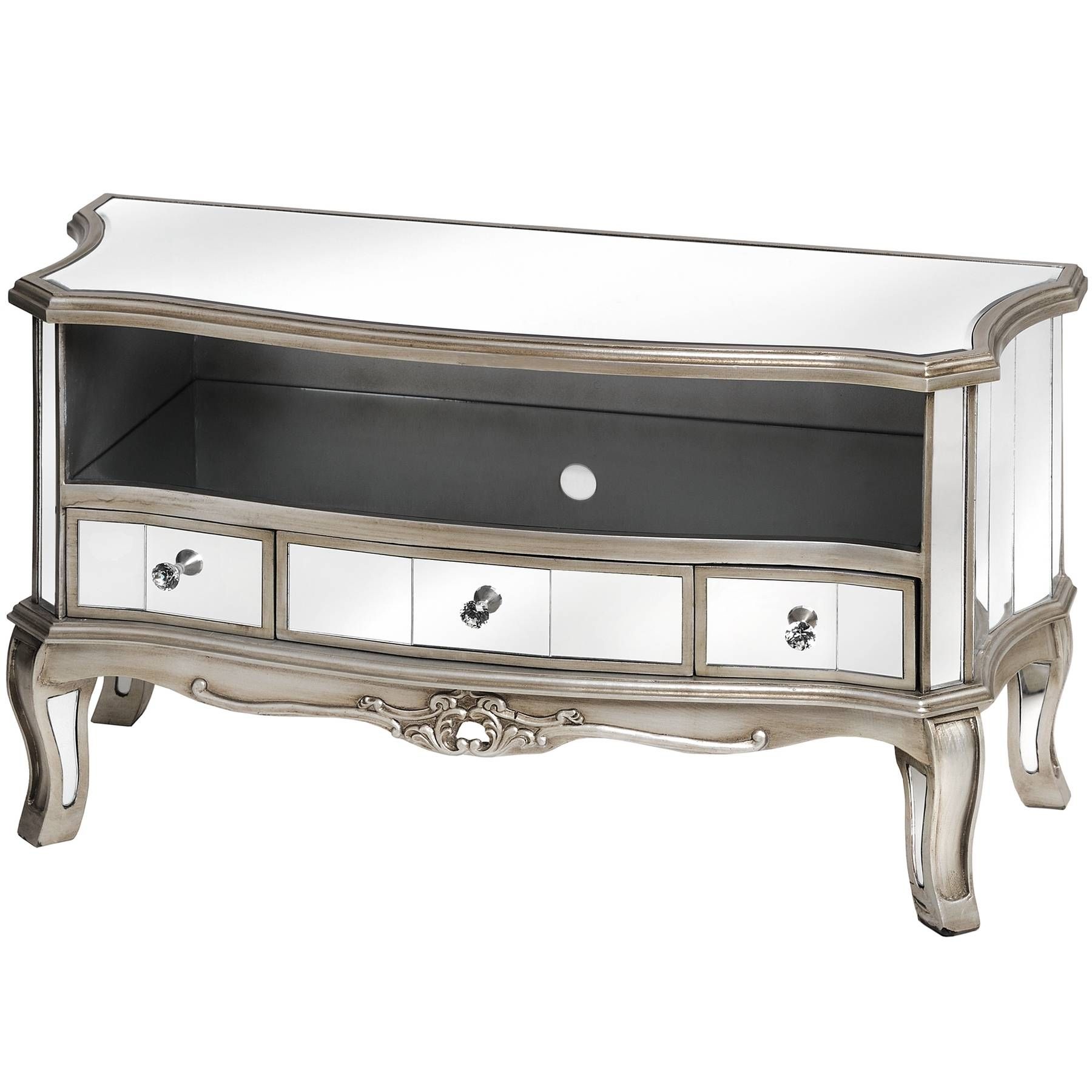 Argente Mirrored Television Cabinet | From Baytree Interiors Inside Mirror Tv Cabinets (View 3 of 15)