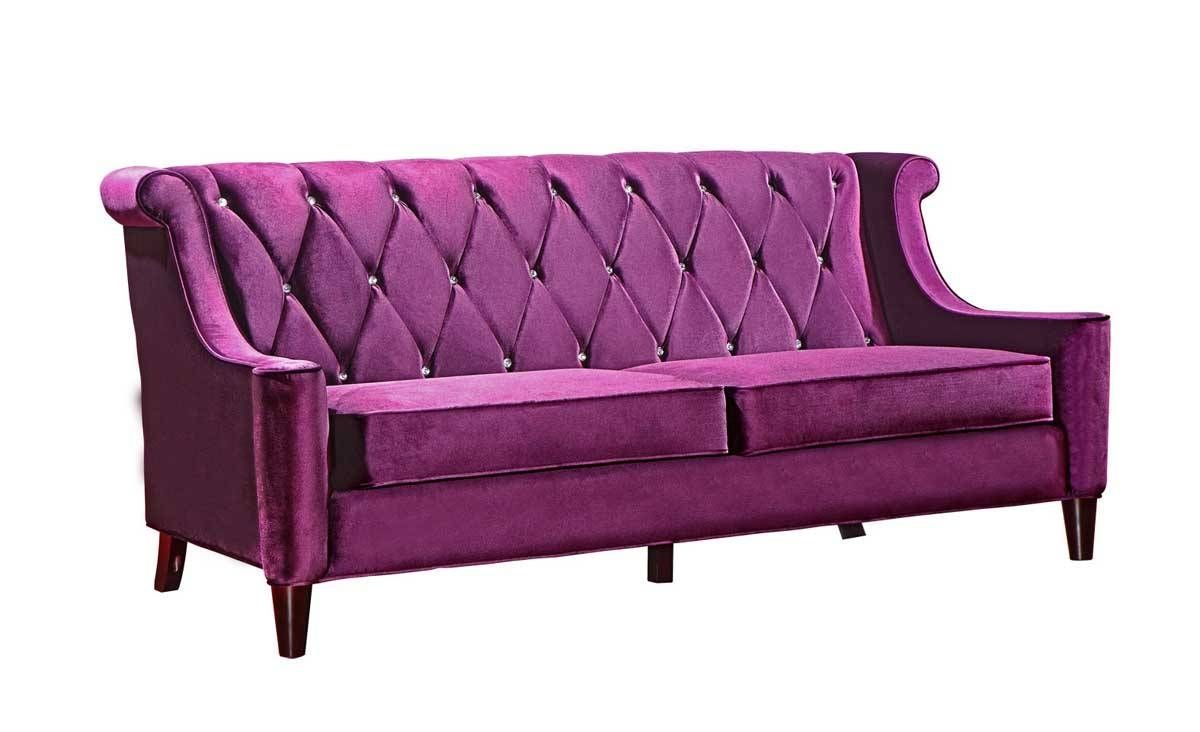 Armen Living Barrister Velvet Sofa Set – Purple Al Lc844purple Pertaining To Barrister Velvet Sofas (Photo 1 of 15)
