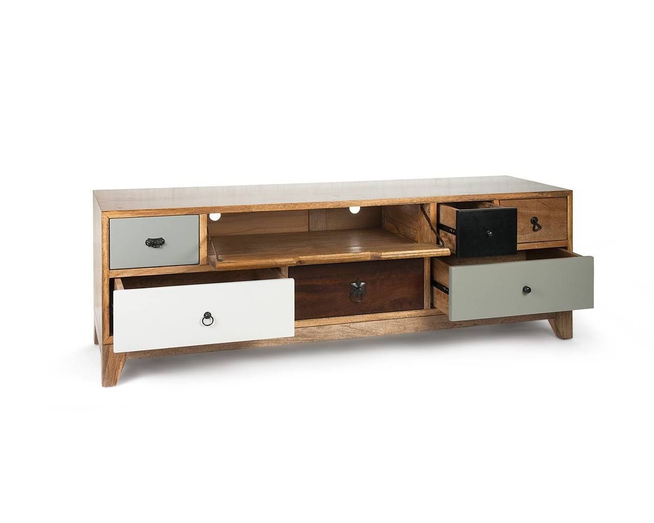 Artisan Tv Stand – Mango Wood Television Stand – Puji Furniture With Mango Wood Tv Cabinets (Photo 1 of 15)