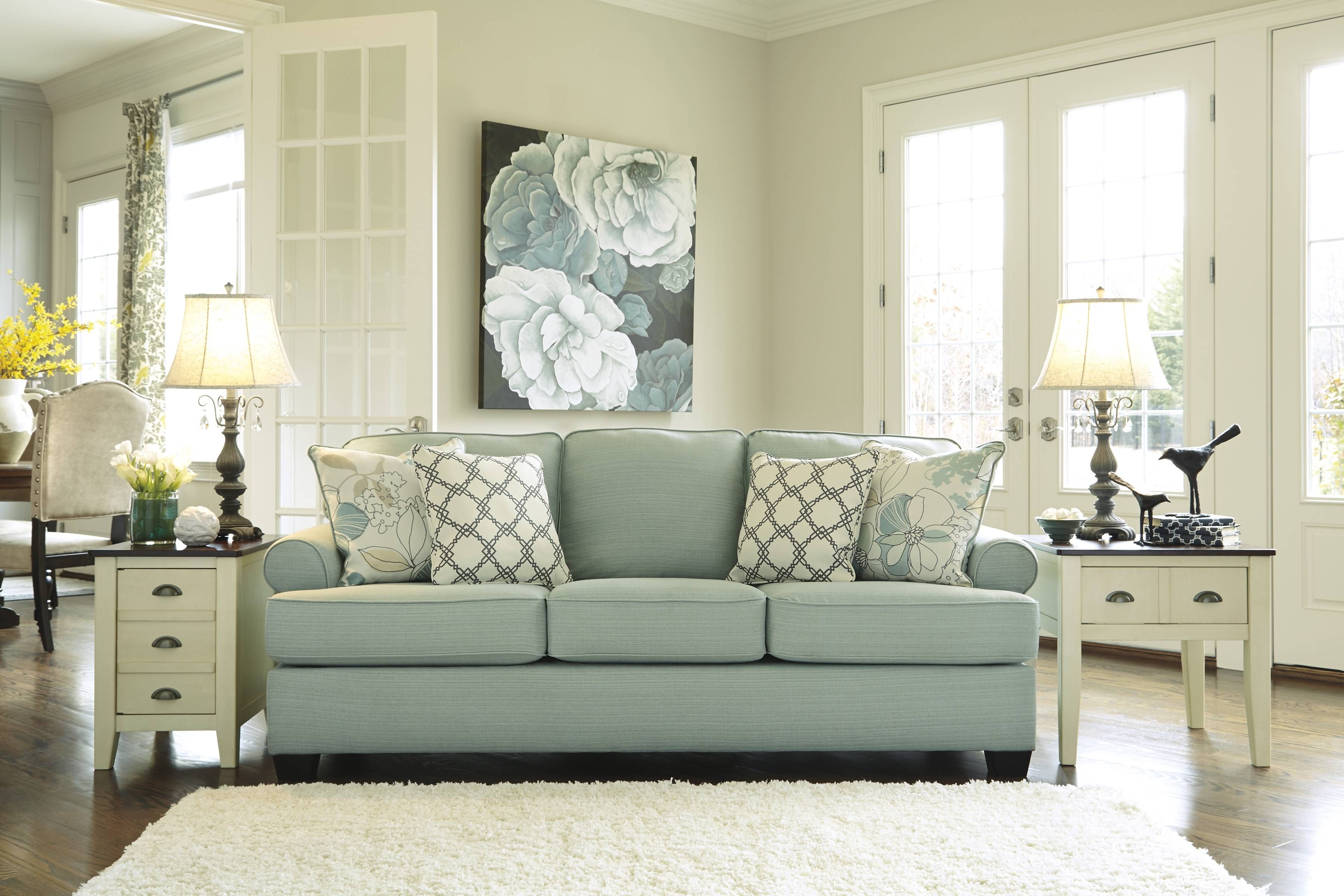 Ashley Daystar Seafoam Sofa And Love – Dream Rooms Furniture Within Seafoam Sofas (View 4 of 15)