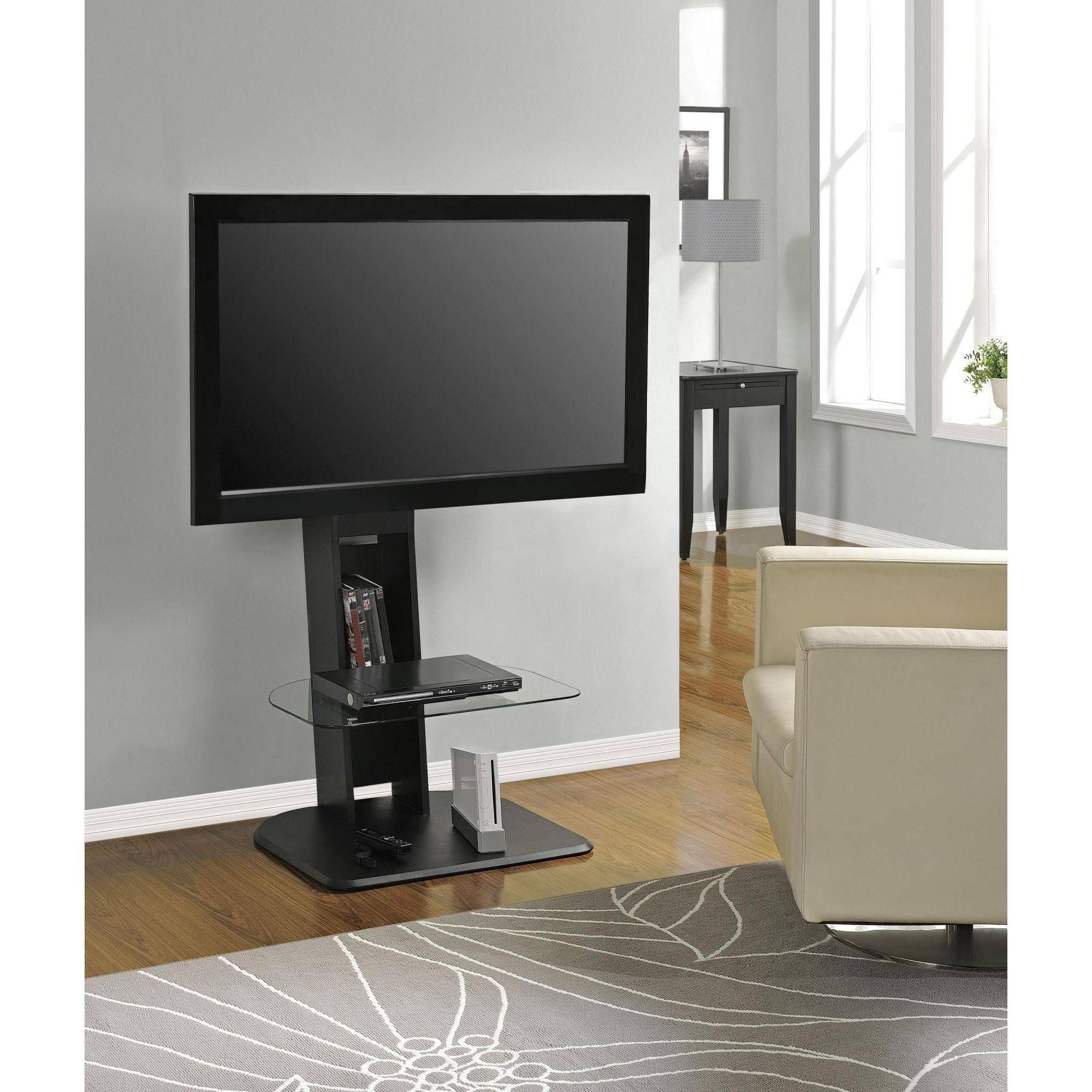 Atlantic Furniture Tabletop Tv Stand, Black – Walmart Regarding Tv Stand With Mount (View 1 of 15)