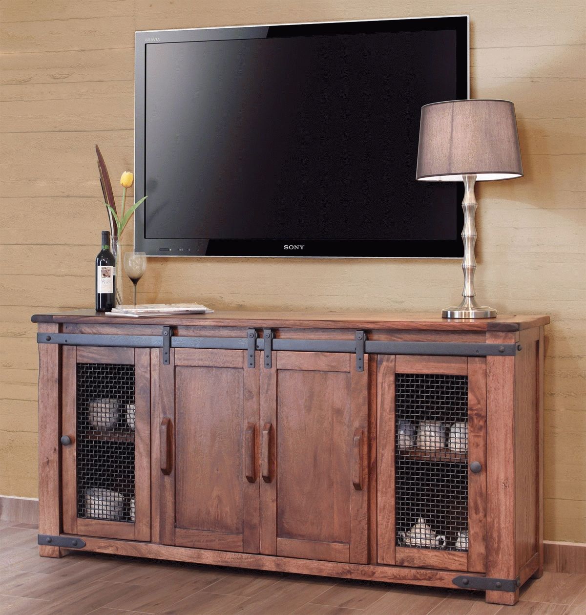 Barn Door Tv Stand, Rustic Barn Door Tv Stand, Rustic Tv Stand With Regard To Pine Wood Tv Stands (Photo 8 of 15)