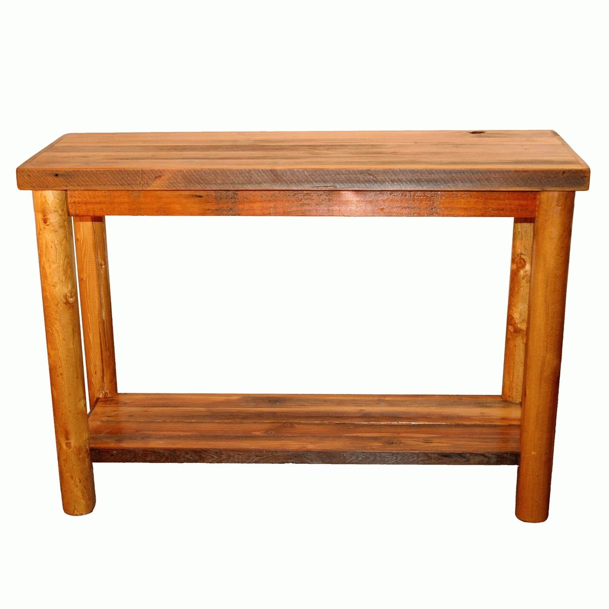 Barnwood Sofa Table With Shelf Intended For Barnwood Sofa Tables (Photo 12 of 15)