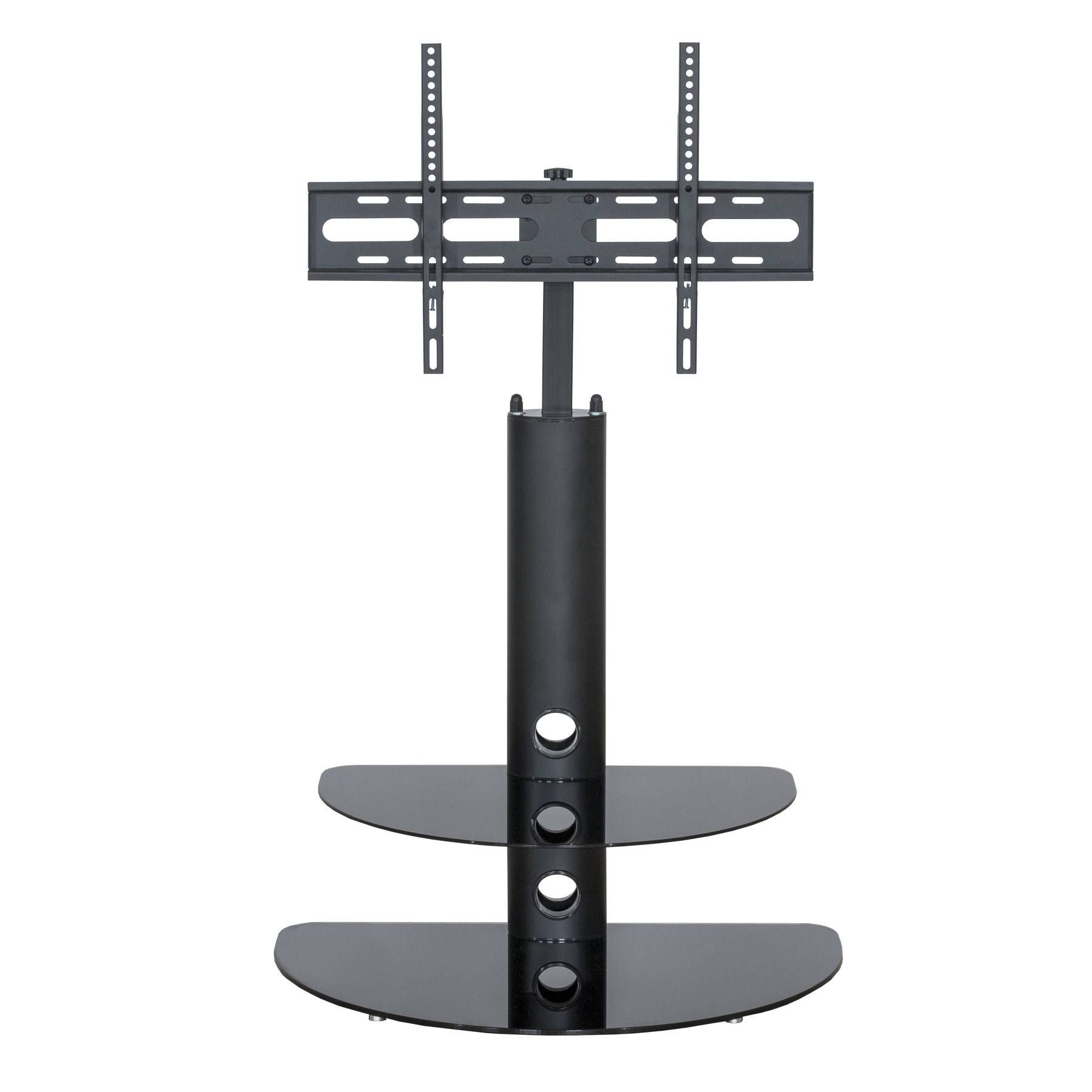 Black Glass Cantilever Tall Tv Stand | Mmt Cb35 Throughout Cheap Cantilever Tv Stands (View 13 of 15)