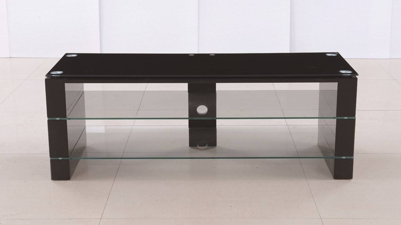 Black Glass High Gloss Tv Stand Unit – Homegenies Inside Black Glass Tv Stands (View 13 of 15)