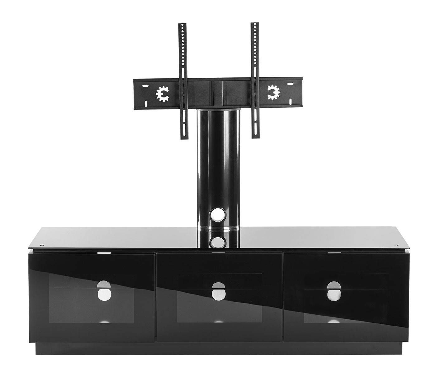 Black Tv Cabinet With Mount For Up To 65 Inch Tv | Mmt D1500 Xarm Intended For Tv Stand With Mount (View 12 of 15)