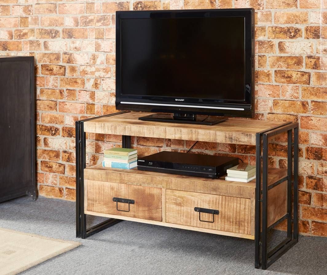 Bonsoni Baudouin Industrial Tv Stand Made From Reclaimed Metal And For Wood And Metal Tv Stands (View 4 of 15)