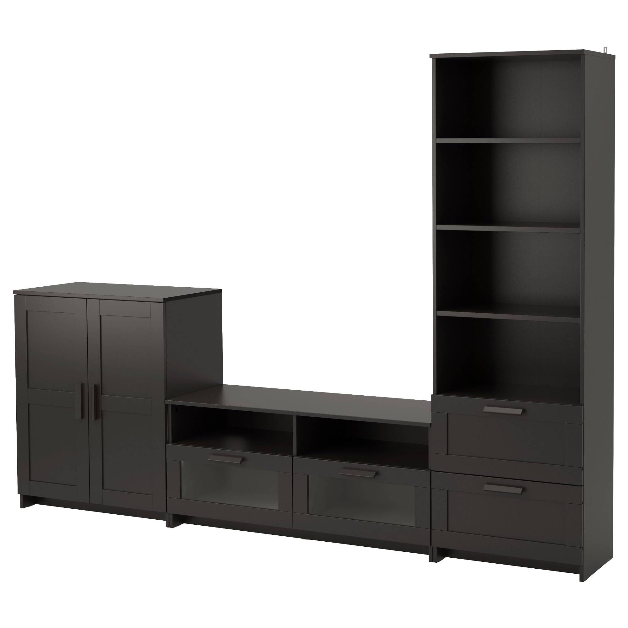Brimnes Tv Storage Combination Black 260x41x190 Cm – Ikea In Black Tv Cabinets With Drawers (Photo 5 of 15)