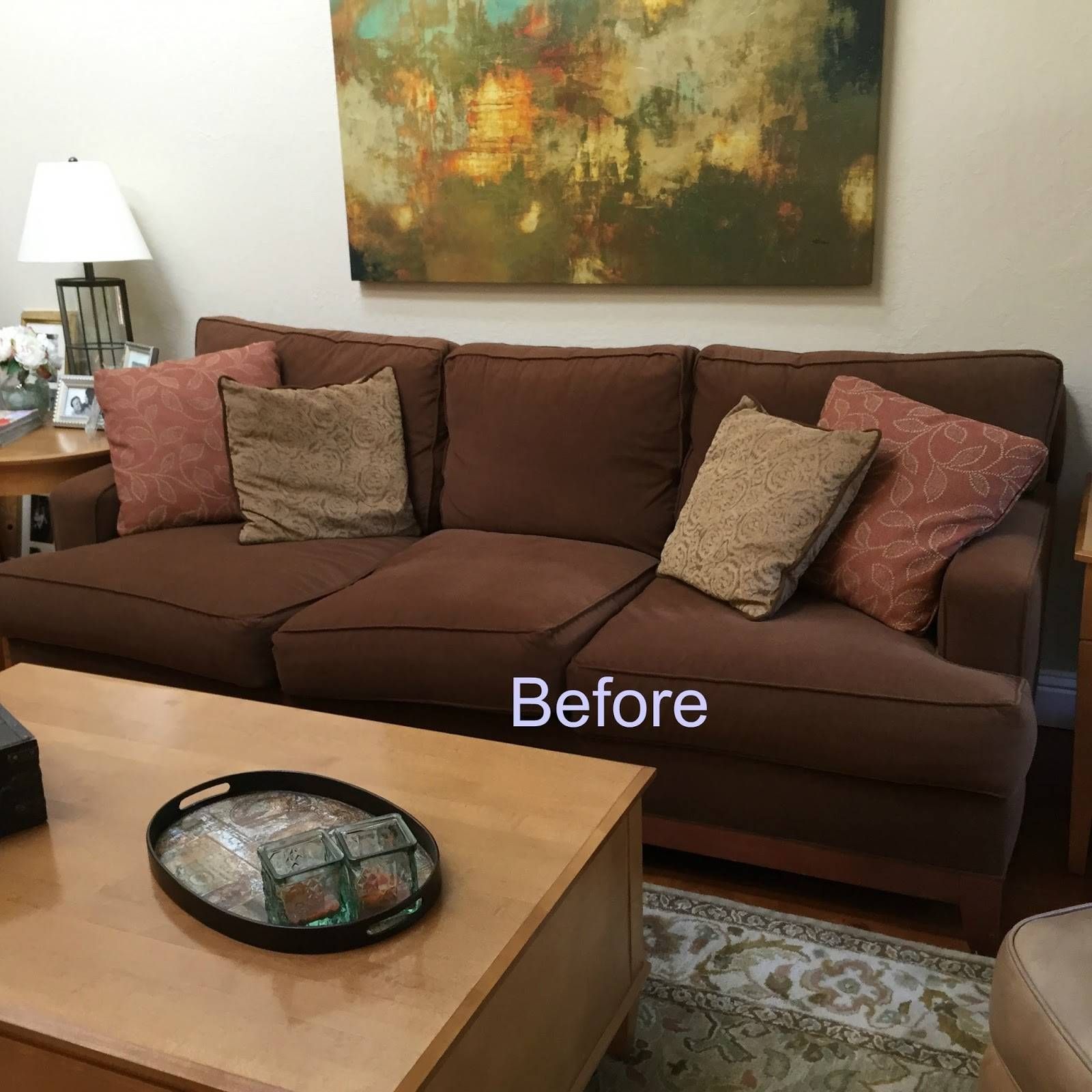 Brown Couch Blues: Mini Makeover Before And After – Classic Casual Inside Brown Sofa Decors (Photo 13 of 15)