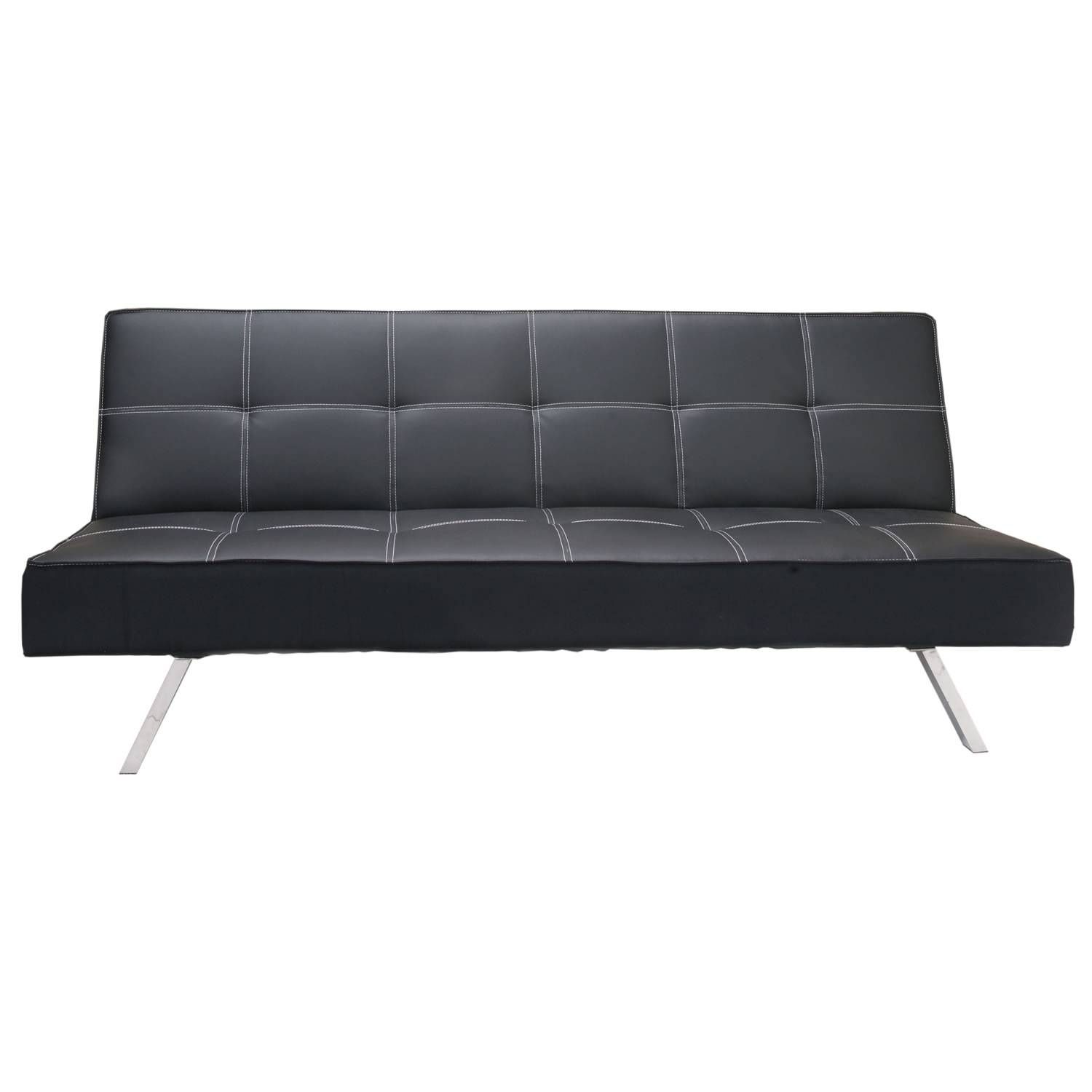 Brown Faux Leather Futon Sofa Bed | Centerfieldbar Throughout Faux Leather Futon Sofas (View 3 of 15)