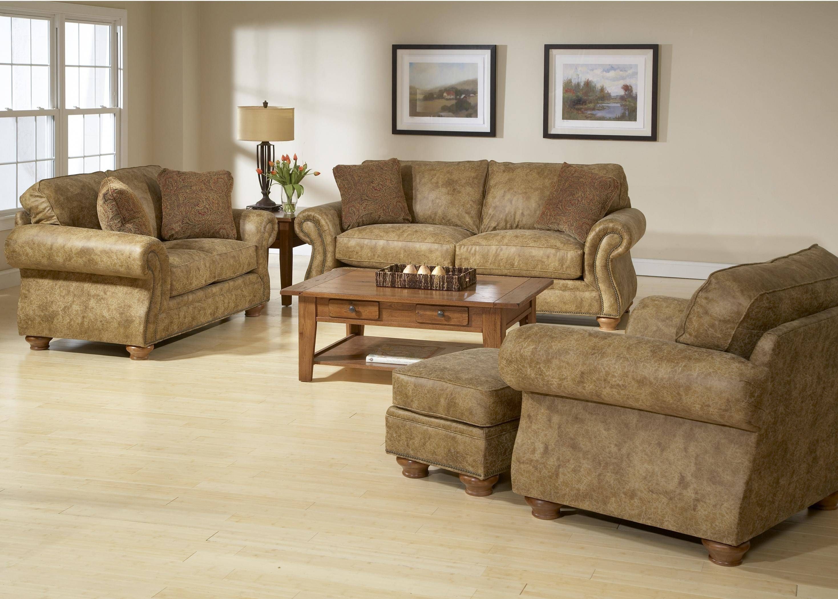 Broyhill Furniture Laramie Chair And Ottoman Set W/ Nail Head Trim Pertaining To Broyhill Sofas (View 9 of 15)
