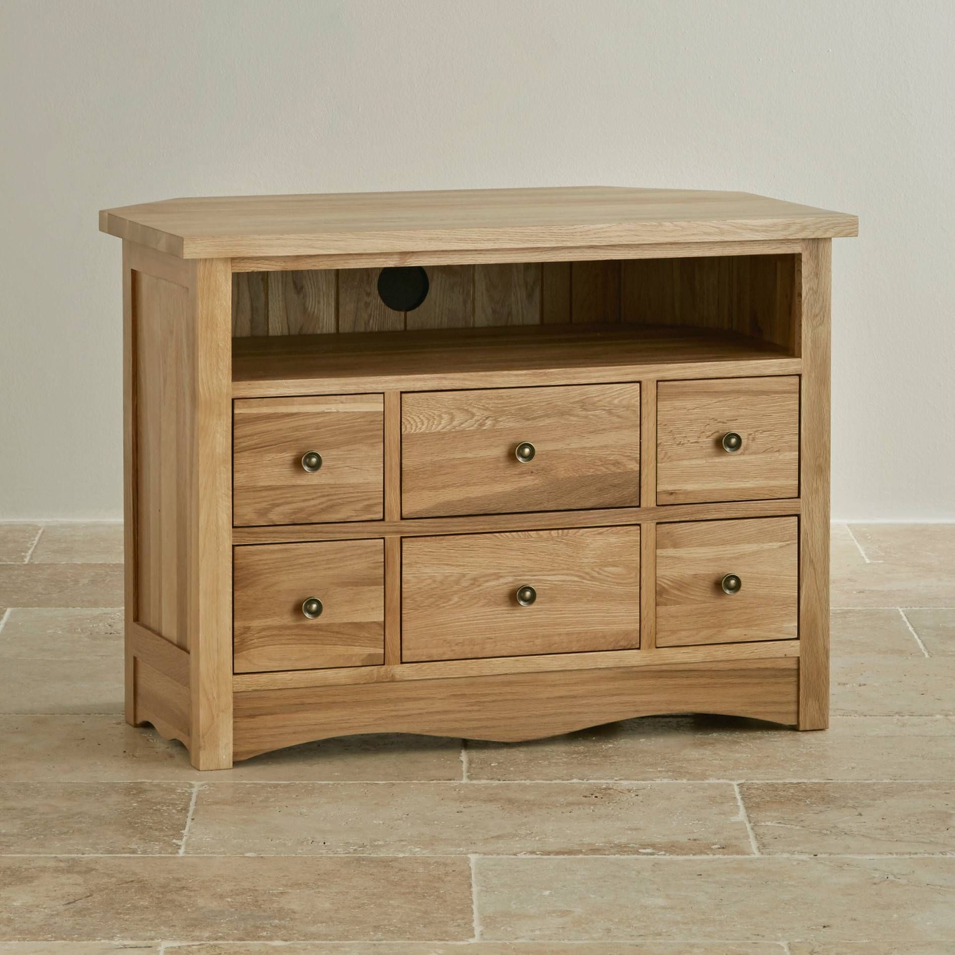 Cairo Corner Tv Cabinet In Natural Solid Oak | Oak Furniture Land In Solid Wood Corner Tv Cabinets (View 9 of 15)