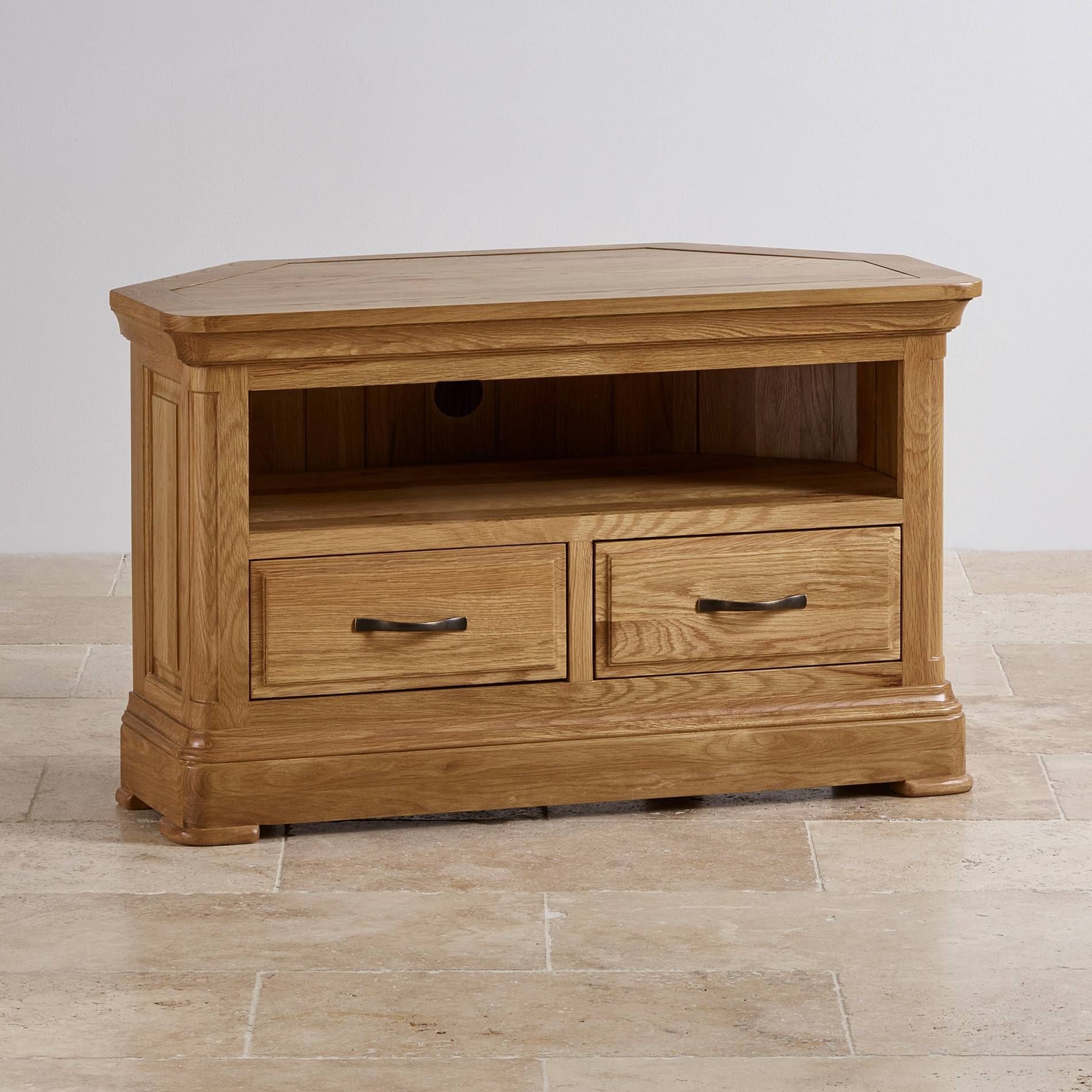 Canterbury Corner Tv Cabinet | Solid Oak | Oak Furniture Land Regarding Solid Oak Corner Tv Cabinets (View 13 of 15)