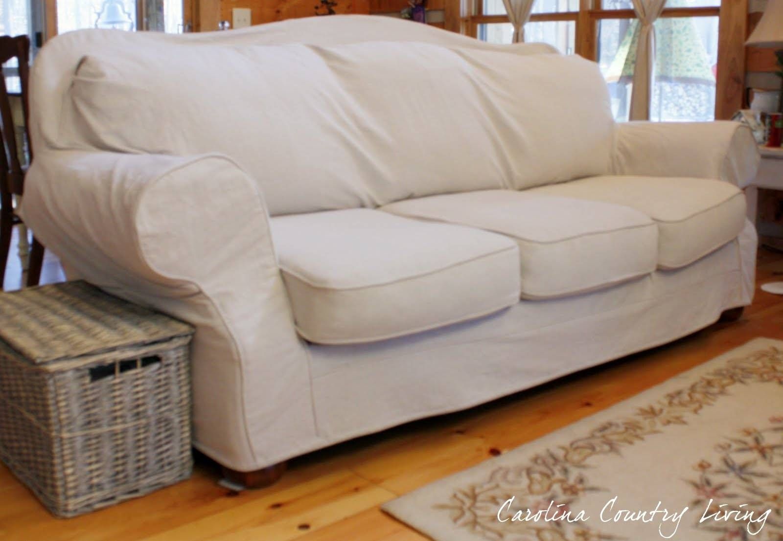 Carolina Country Living: Drop Cloth Sofa Slipcover Inside Camel Back Sofa Slipcovers (View 6 of 15)