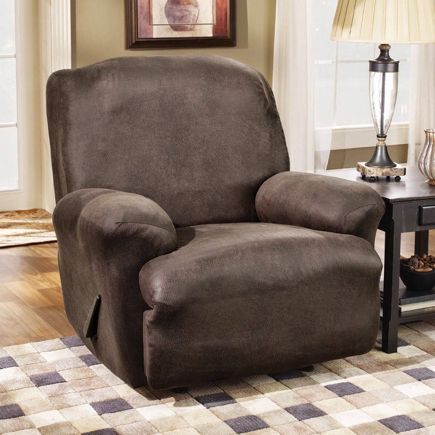 Cheap Recliner Sofas For Sale: Sure Fit Dual Reclining Sofa Couch With Slipcover For Recliner Sofas (View 12 of 15)