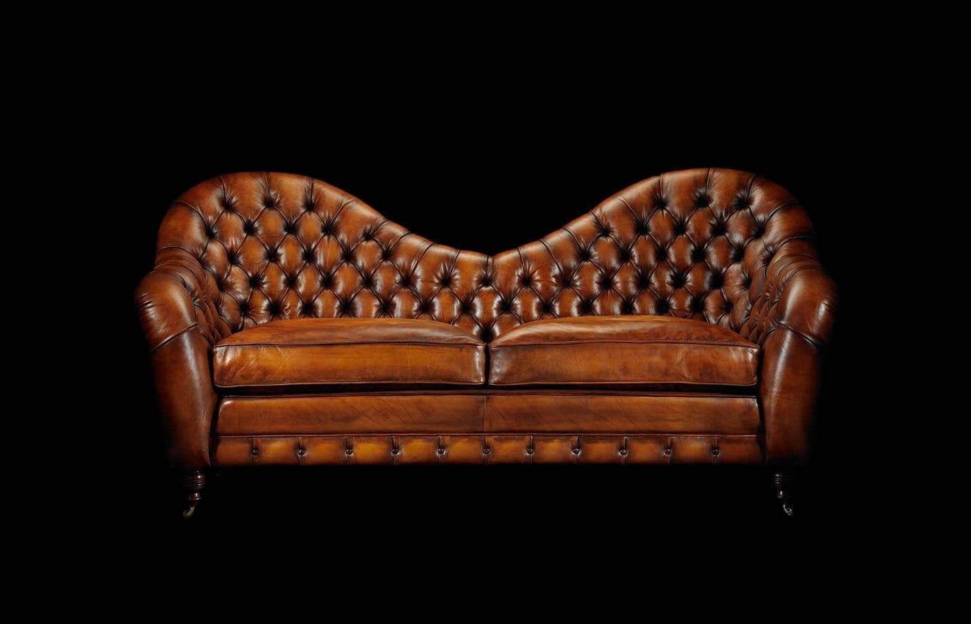 Chesterfield Sofa / Leather / 2 Seater / On Casters – Francis Throughout Casters Sofas (View 15 of 15)