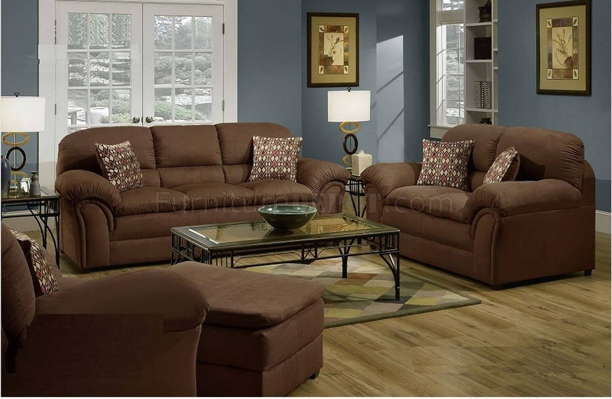 Chocolate Microfiber Contemporary Sofa & Loveseat Setsimmons For Simmons Microfiber Sofas (Photo 1 of 15)