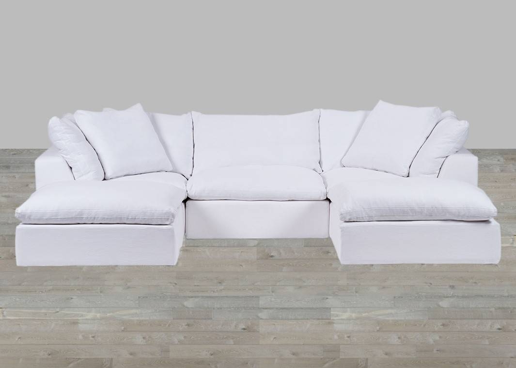 Cloud Modular Preconfigured U Shaped Fabric Sectional Inside Cloud Sectional Sofas (Photo 1 of 15)