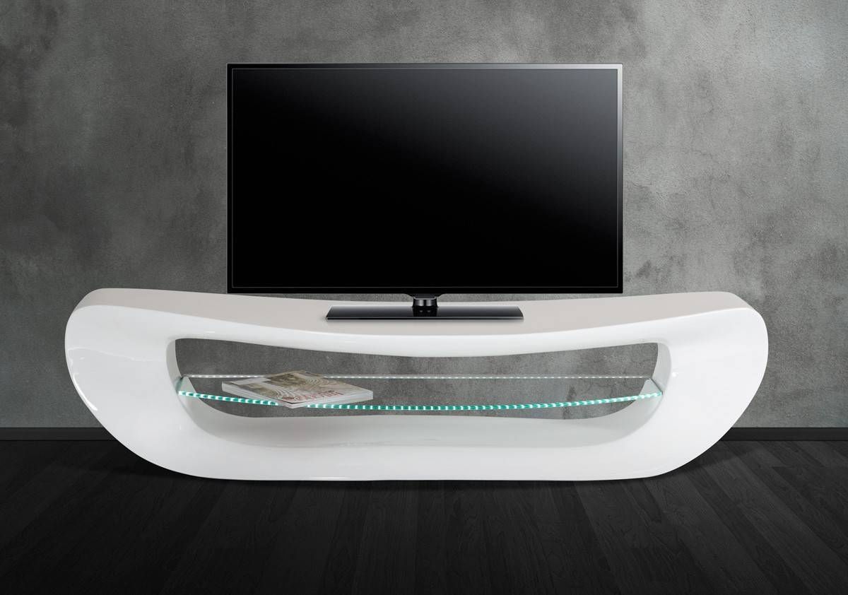 Contemporary White Tv Stand Throughout White And Black Tv Stands (Photo 12 of 15)