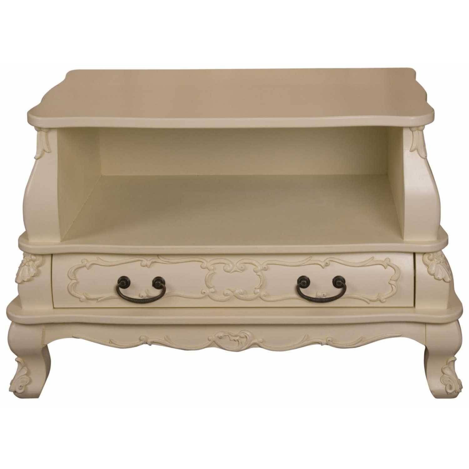Cream Painted Shabby Chic Bergere Tv Cabinet For Shabby Chic Tv Cabinets (View 15 of 15)