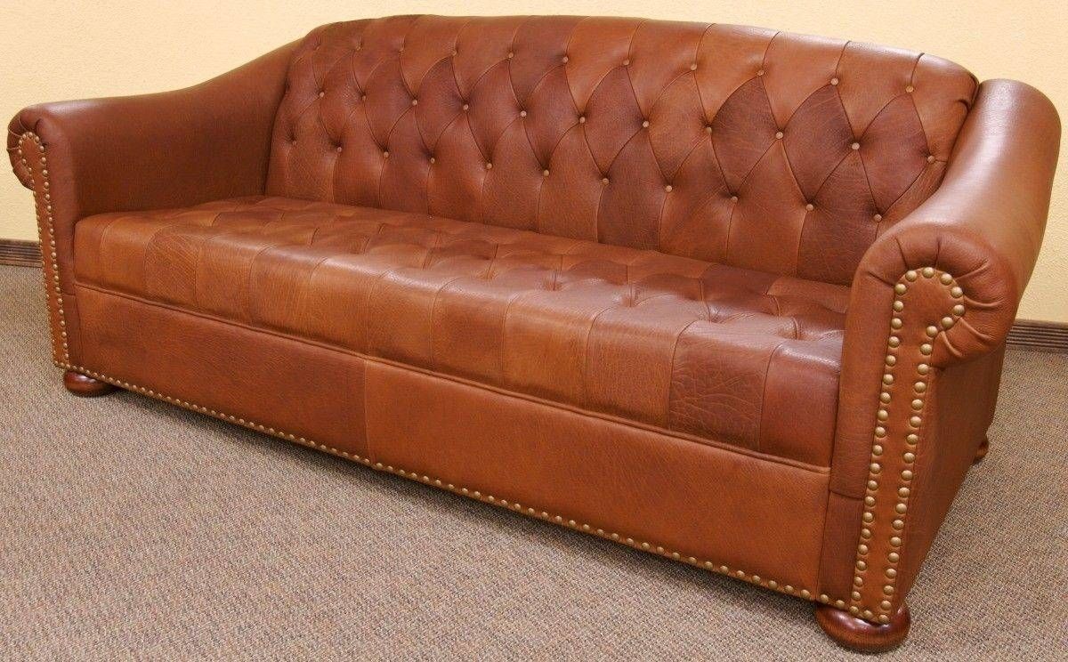 Custom Made Camel Tufted Leather Sofadakota Bison Furniture Throughout Camel Color Leather Sofas (View 2 of 15)