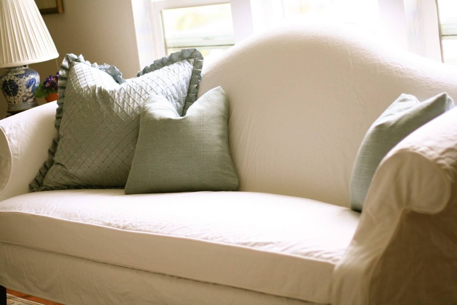Custom Slipcoversshelley: White Camel Back Couch In Camel Back Couch Slipcovers (Photo 5 of 15)