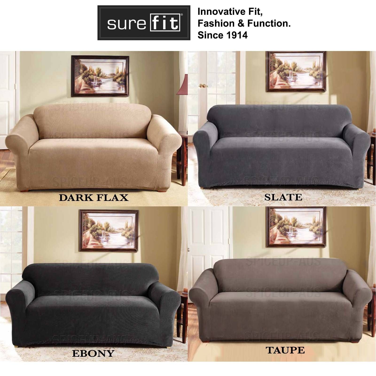 Decorating: Custom Sofa Slipcovers | Surefit | Couch Covers Throughout Stretch Slipcover Sofas (Photo 3 of 15)