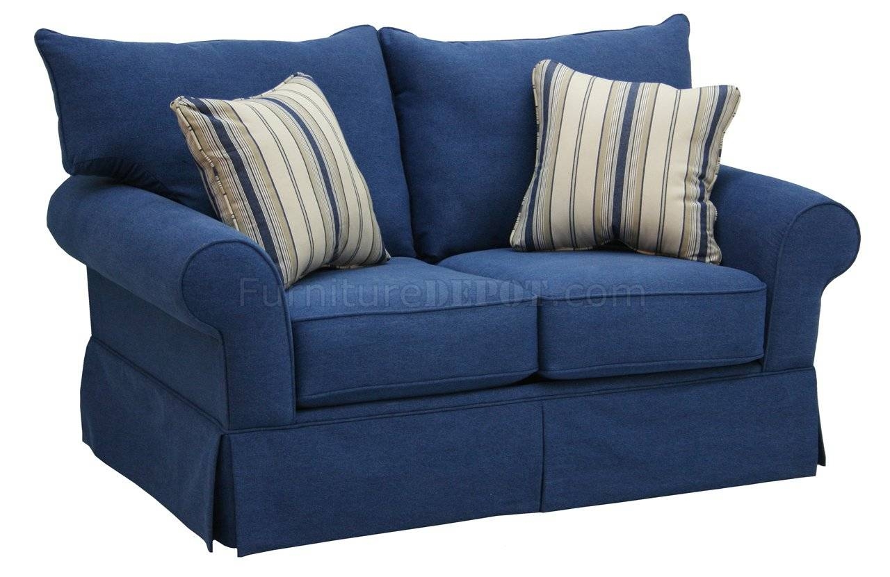 Denim Fabric Modern Sofa & Loveseat Set W/options Intended For Blue Denim Sofas (Photo 1 of 15)