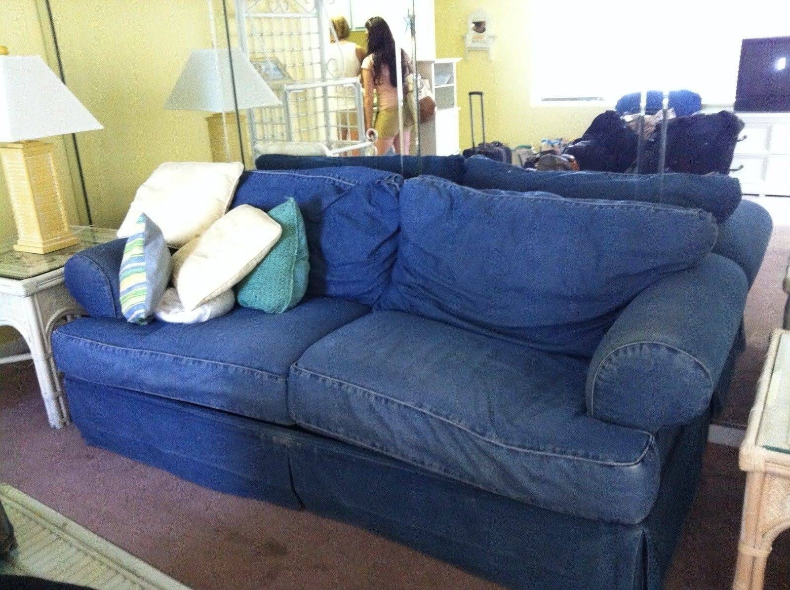blue denim sofa bed