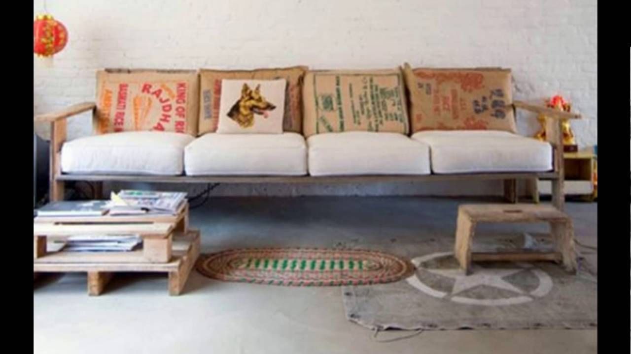 Diy Pallet Sofa – Youtube In Pallet Sofas (View 14 of 15)