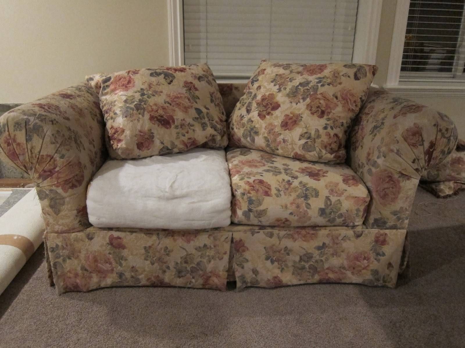 Do It Yourself Divas: Diy Strip Fabric From A Couch And Reupholster It Within Reupholster Sofas Cushions (Photo 2 of 15)
