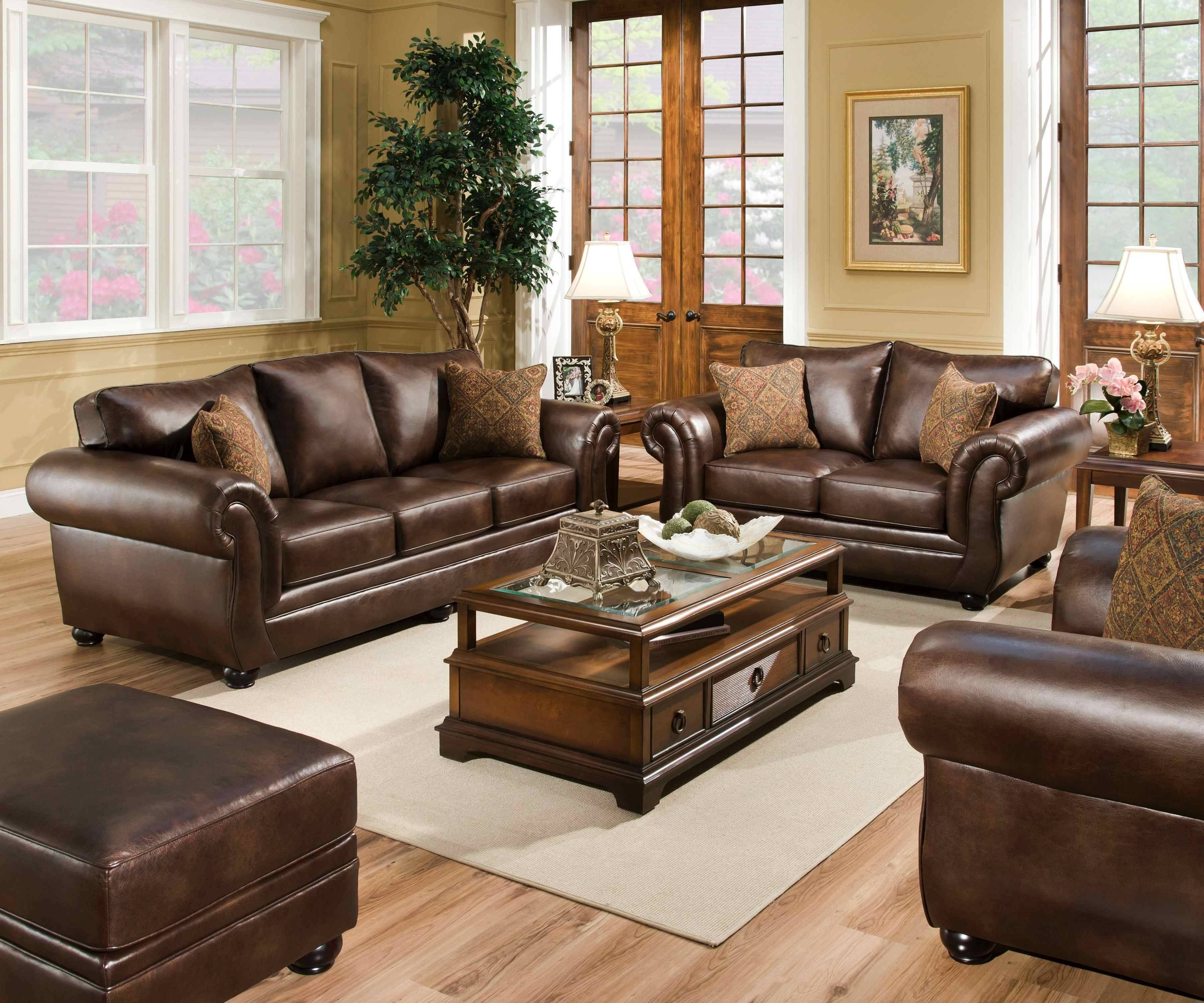 simmons leather sofa and loveseat