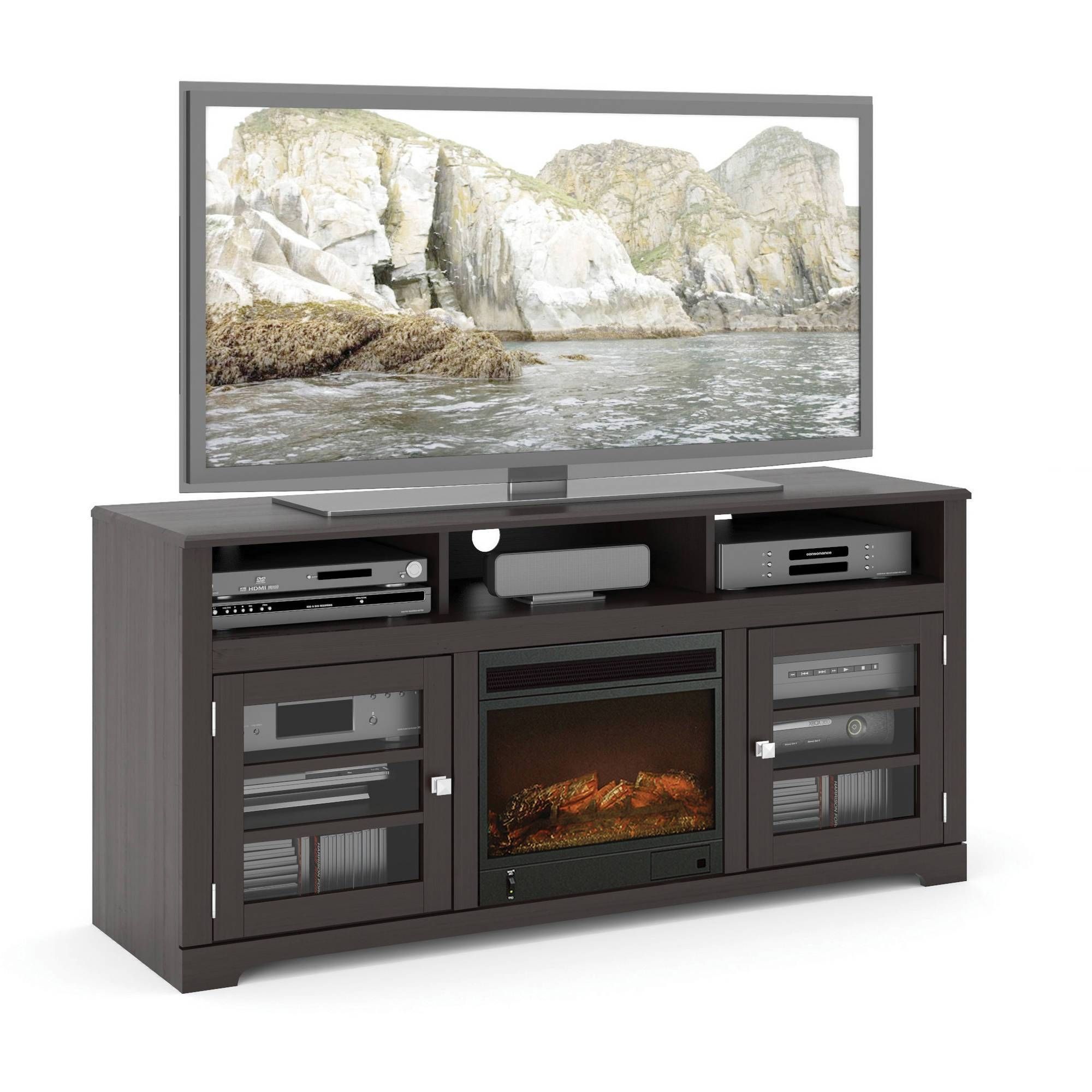 Fireplace Tv Stands – Walmart Throughout Rustic 60 Inch Tv Stands (View 12 of 15)
