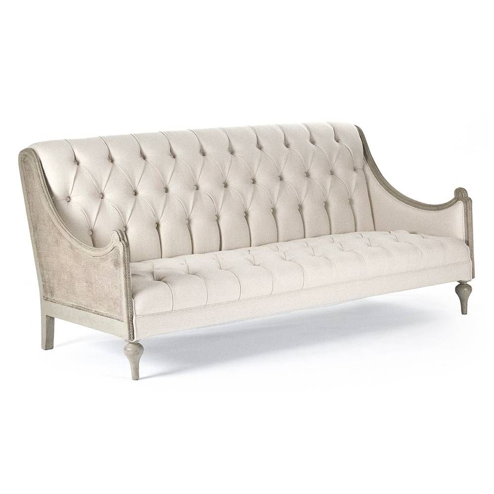 French Tufted Salon Sofa – Vintage French Style Throughout Bench Style Sofas (Photo 14 of 15)
