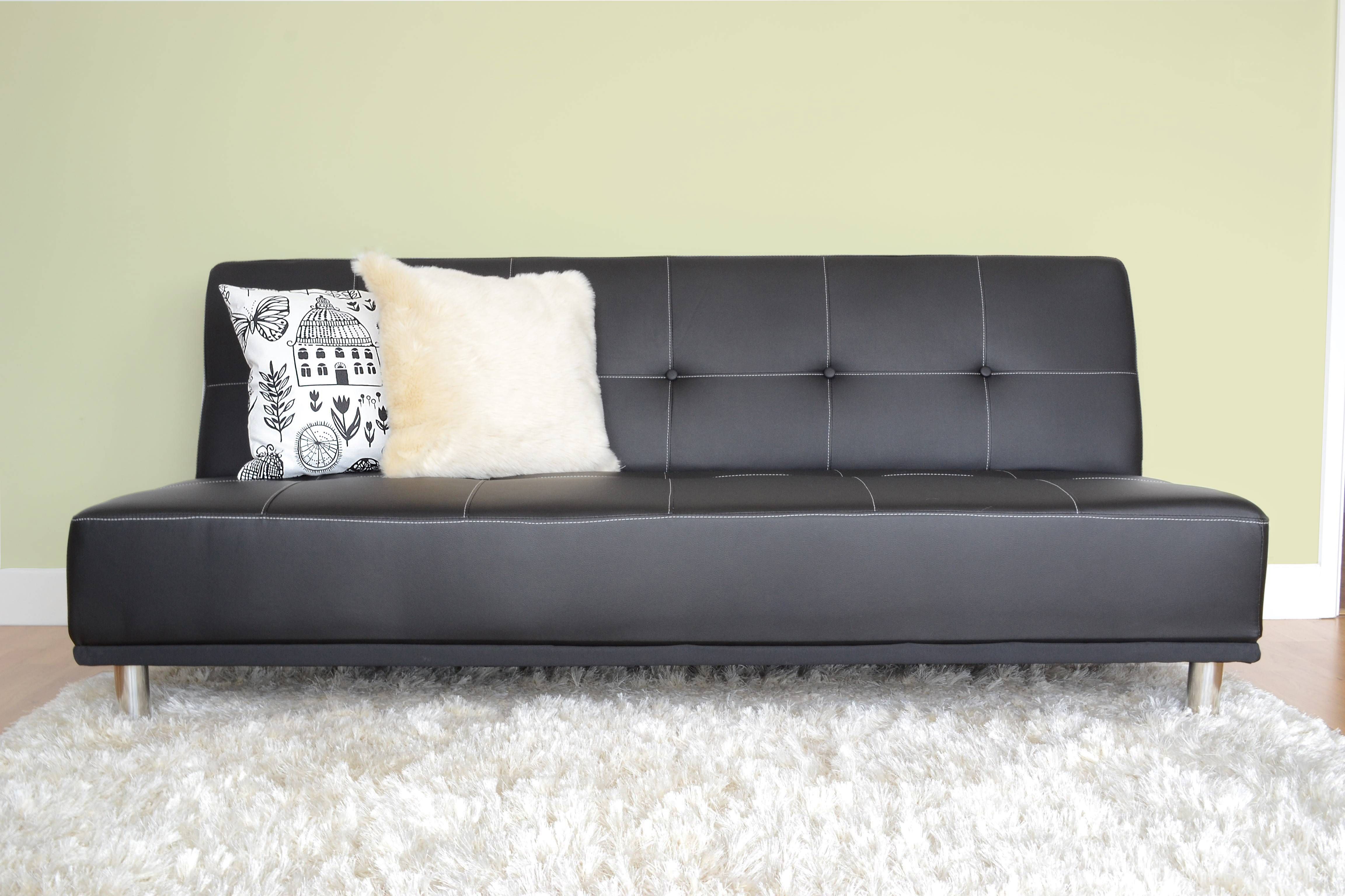 Furniture: Fabulous Faux Leather Futon For Living Room Decor Inside Faux Leather Futon Sofas (View 2 of 15)