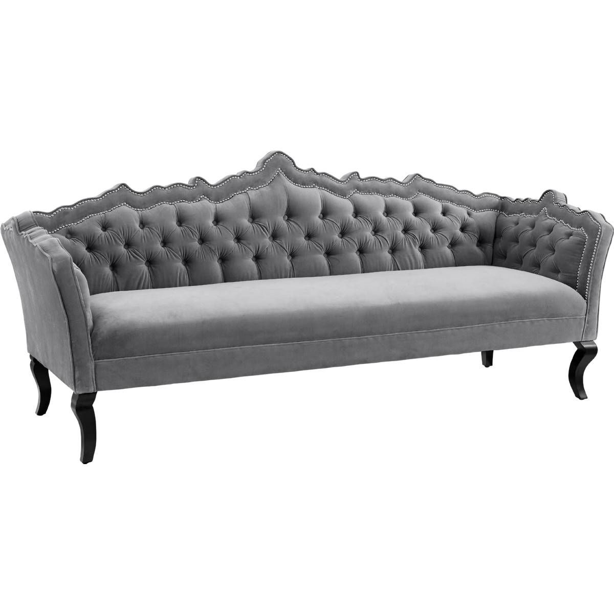 Furniture: Grey Velvet Sofa | Grey Tufted Sofa | Tufted Sleeper Sofa Pertaining To Tufted Sleeper Sofas (View 13 of 15)