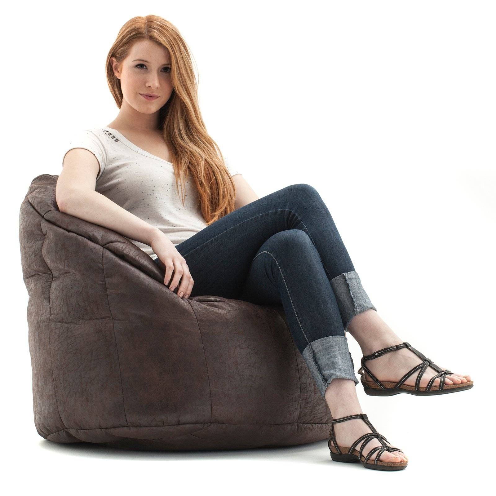 Furniture & Sofa: Leather Bean Bag | Large Beanbag Chair | Big Joe In Big Joe Modular Sofas (Photo 6 of 15)
