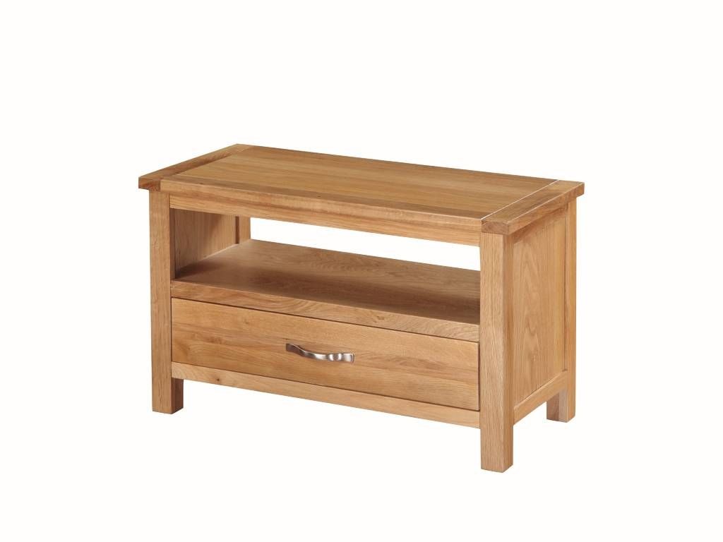 Hartford City Oak Small Tv Unit – Furniture Brothers With Small Oak Tv Cabinets (View 14 of 15)