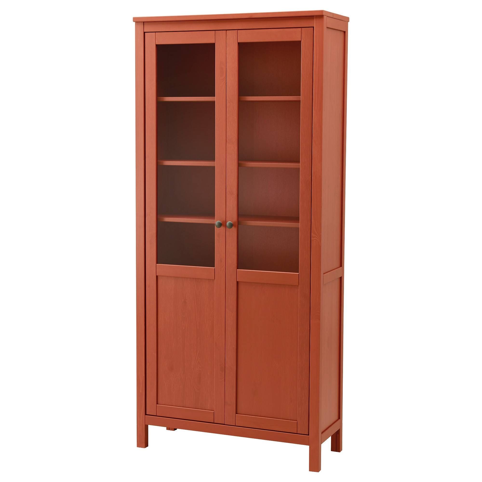 Hemnes Cabinet With Panel/glass Door – Red Brown – Ikea Intended For Tv Cabinets With Glass Doors (View 6 of 15)