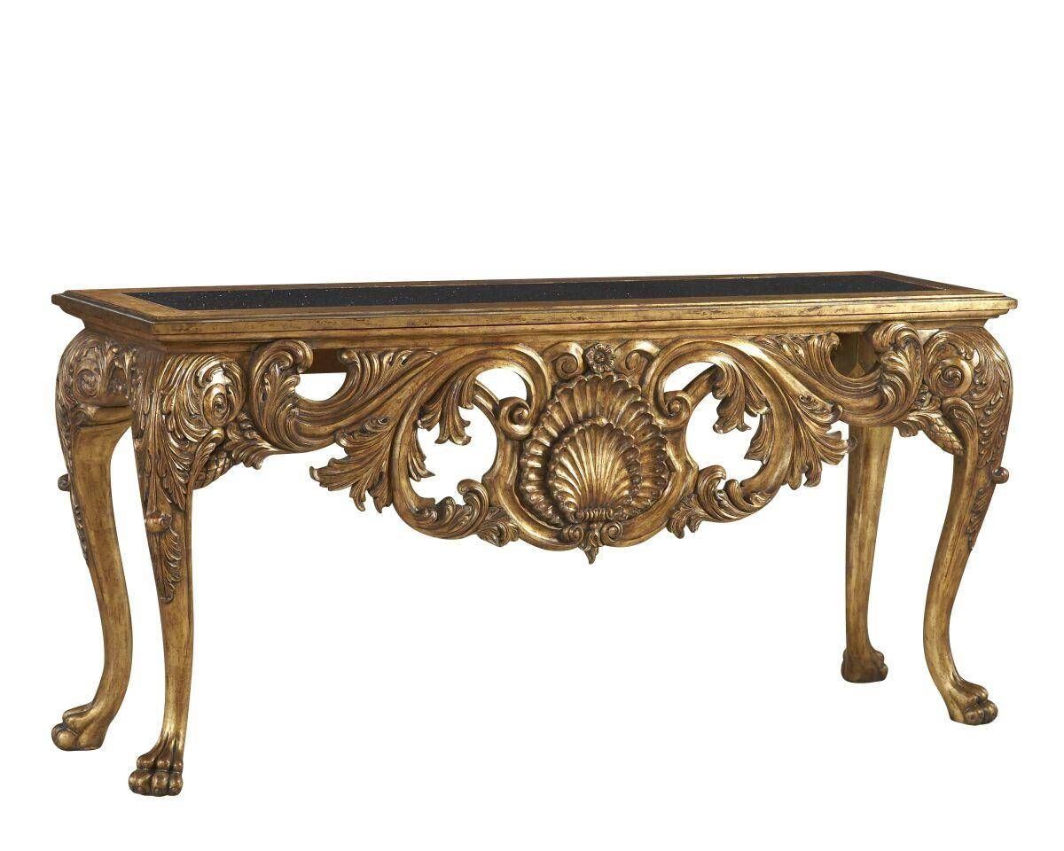 High End Antique Reproduction Gold Marble Top Console Table For Gold Sofa Tables (View 5 of 15)