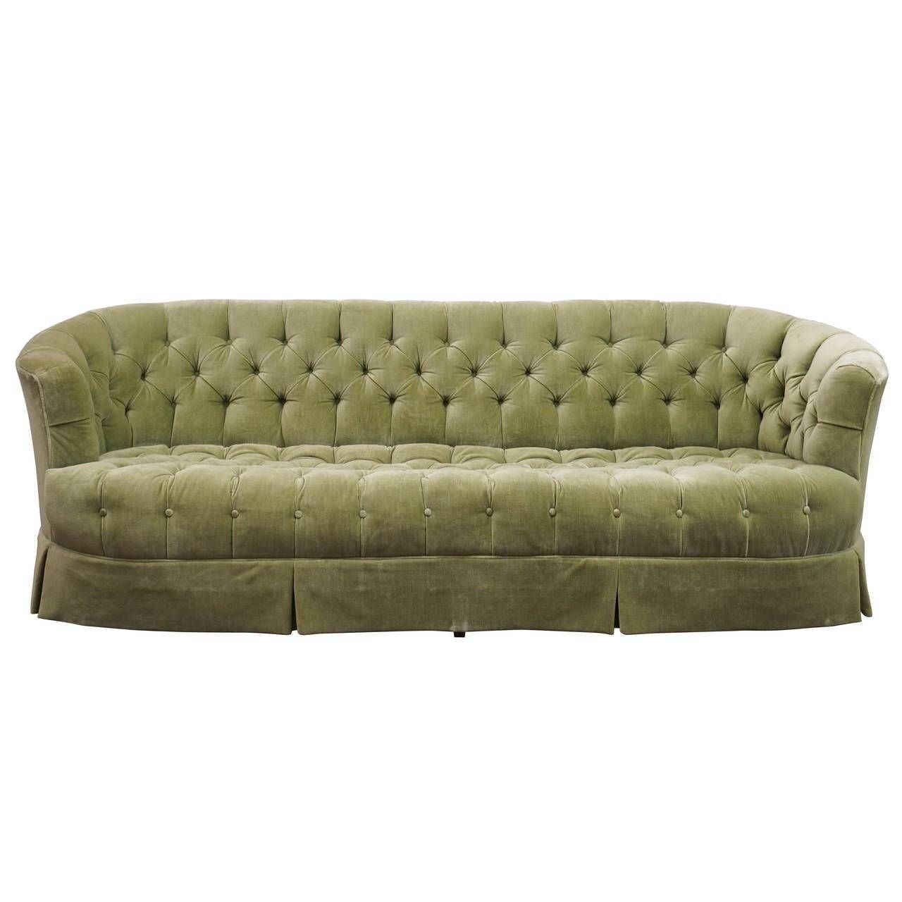 Hollywood Regency Chesterfield Mint Green Velvet Tufted Sofa At For Mint Green Sofas (Photo 14 of 15)