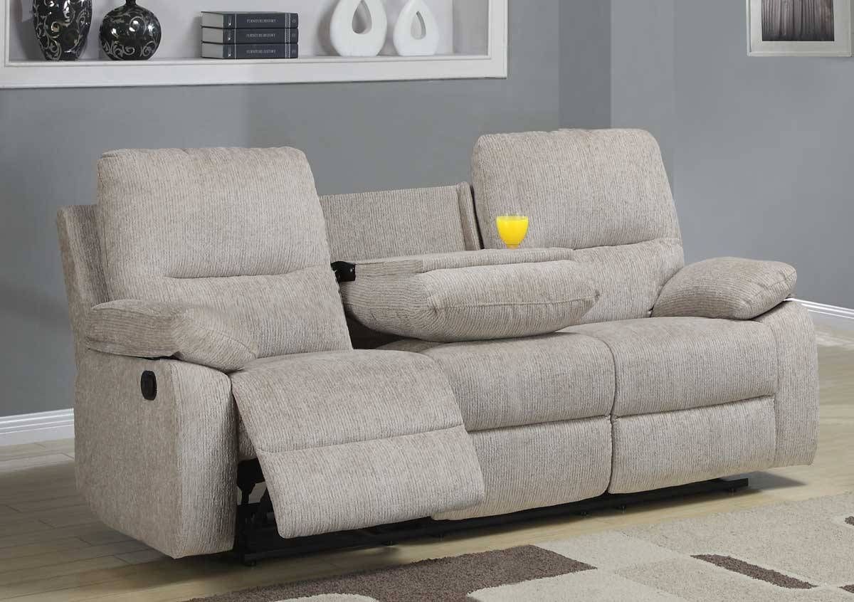 Homelegance Marianna Double Reclining Sofa With Center Drop Down Regarding Sofas With Drink Holder (View 4 of 15)